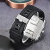 2024 Top nouveau montre pour hommes montre à Quartz cloche en cuir marron bracelet en caoutchouc noir hommes montres-bracelets en verre de haute qualité