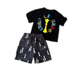 Designer bébé enfants T-shirts Shorts ensembles tout-petits garçons filles vêtements ensemble vêtements été blanc noir luxe survêtement jeunesse Sportsuit B02