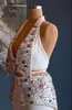 Çekici Denizkızı Prom Elbiseler Yular Parlayan Renkli Boncuklar Sırtsız Mahkeme Elbise Up Özel Made 2 Parti Parti Giyim Vestido de Noite