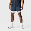 heren 2 IN 1 Workout Fitn Shorts Dubbeldeks Ademend Jogger Blauw Nyl Gym Bodybuilding Basketbal Sneldrogende Hardloopshorts e6et #