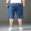 Verão Big Size Men Essentials Oversize Denim Shorts Streetwear Fi New Kore Roupas Masculinas Novos Esportes Casual Azul Jorts 46 S2WL #