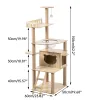 Scratchers 158cm 62.2 '' Tall Luxury Modern Cat Tree Tower Pets Scratching House Posts Trä Stor rymdkapsel Lägenhet