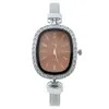 Live mode diamant ingelegd digitale dameshorloge, stalen mesh riem, Milan Belt Quartz Watch