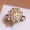 Cluster Rings 2024 Creative Diamond-set Umbrella-shaped Ring Plating Rose Gold Jewelry Wholesale Female Party Birthday Gift