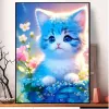 Stitch Diy Diamond Painting Sea White Cat Pink Wing Cherry Blossom 5D Diamond Embroidery Mosaic Rhinestone Animal Flower Picture S761