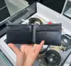 Brands Original 100%leather men's wallet luxury designer USD dollar wallets original box gift small size series black classic calfskin cash clip credit card holder