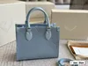 24SS Femmes de luxe de luxe Dream Ice Blue Cowhide Sac à provisions pour femme sac à main pour sac à main sac à bandoulière