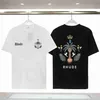 23ss Designers T shirt Summer Europe RHUDE Polos American Stars Fashion Mens tshirts Star Satin Cotton Casual t-shirt Women men Tees Black White M-3XL T-shirt