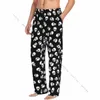 Erkekler Gevşek Uyku Pantolon Pijama Geometrik Serin Halen Kafatasları LG Lounge Dips Sıradan Homewear 95d4#