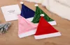 Red Green Blue Pink Christmas Hats Child Vuxen Solid Velvet Christmas Party Props Decoration Santa Claus Hat6596606