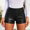 Women's Shorts Casual Drawstring Pu Leather Tight Sexy Leisure Outdoor Soild High Rise Summer Pants Fashionable Trousers