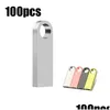 Clés USB 100 pièces métal 64 Go Logo noir 32 Go clé USB 16 Go clé USB porte-clés disque U 8 Go livraison directe ordinateurs réseau Othoy