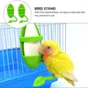 Other Bird Supplies 2PCS Parakeet Budgie Cockatiel Plastic Green Parrot Feeder Cage Hammock Hanging Swings Chew Toy