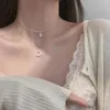 Choker Koreanischen Stil Stern Mond Schmetterling Anhänger Halskette Doppelschicht Schlüsselbein Kette Für Frauen Mädchen Schmuck Zubehör
