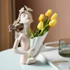 Skulpturen Schmetterling Mädchen Harz Skulptur Charakter Modell Vase Moderne Wohnkultur Wohnzimmer Schlafzimmer Arbeitsplatte Vase Geschenk Nordic Decor Home