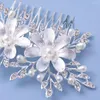 Hair Clips 10-Teeth Girl's Comb With Luxurious Rhinestone Flower Style Jewelry For Valentine's Day Christmas Gift