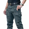 Tactical Pants Men IX11 Cott Multi-Pocket Elasticity Cargo Trousers Male Waterproof Combat Swat Army Work Mens Pants L1ag#