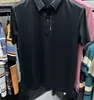 High-End Spring Summer Business High Quality Short Sleeve Polo Shirt Långärmade män Fashion Casual No Trace Printing 240314