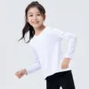 Envío urgente de nuevas camisetas deportivas de primavera y para niños para niñas, ropa de yoga Fiess, camiseta elástica transpirable de secado rápido que absorbe el sudor, otoño