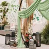 Decoration Sage Green Wedding Arch Chiffon Sheer Drapes for Baby Shower Birthday Party Backdrop Curtains Christmas Decoration Home Supplies