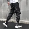 uomini Hip Hop nero pantaloni cargo pantaloni pantaloni della tuta tuta da uomo ribs streetwear pantaloni harem donne pantaloni fis i1Z3 #