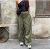 Leisure style drawstring tied waist loose wide leg pants Spicy girl handsome dance sports leggings