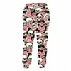 lcfa marque rose rose fr crâne impression 3D harajuku hommes pantalons de survêtement survêtement streetwear femmes fi pantalon décontracté lg pantalon y93g #