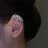 耳のカフ耳カフ贅沢と輝くクリスタルフラワーイヤボーンクリップ不透明な耳袖