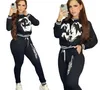 Letras correctas Diseño de mujeres Suponías de fraguas de mujer Top Tousers Tirfits Ladies Sportsuit casual bordado bordado chaqueta y pantalón