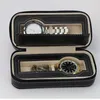 Dragkedja med lyxagringsorganisator Leatherette 2 Slots Watch Box Fall Wallet Design Storage Watches Travel Box Sport Easy195a