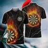 T-shirt da uomo Moda Dart Giradischi Grafica da uomo Polo T Shirt 3D Harajuku Stampa personalizzata Top Casual Risvolto Camicie con bottoni Allentato Corto Slve T240325