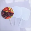 Party Favor 200 st sublimering DIY Vit dubbelsidig tom plastcirkel rec -annons fans Drop Delivery Home Garden Festive Su Dhlws
