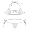 Maillots de bain pour femmes Sous-vêtements maillots de bain femmes bikini ensemble piscine sous-vêtements de plage couleur unie dos nu serré G-string 240326