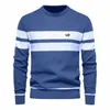 high Quality New Mens Boys Winter Stripe Sweater Thick Warm Pullovers Men's O-neck Basic Casual Slim Comfortable Sweaters j3n9#