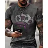 Modeheren Kleding Oversized T-shirt Y2K Poker Rhinestone Designer Korte mouw Top Party Casual Street T-shirts Hoge kwaliteit 240321