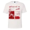 Singer Girl in Red 3D Print överdimensionerad t-skjorta Kvinnor Män Summer mode o-hals Kort ärm Rolig t-shirt grafisk tees streetwear