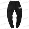 Calças masculinas casual engraçado impressão calças dos homens algodão outono inverno cinza joggers sweatpants plus size preto t240326