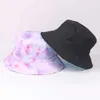 Quente 1 pc tie dye balde boné reversível dupla face resistente ao desgaste boné impressão macia embalagem ao ar livre chapéu de sol chapéu de pescador c24326