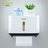 ECOCO Badezimmer-Organizer, Aufbewahrungsbox, Toilettenpapierhalter, Taschentuchbox, wasserdicht, Wandmontage, Papierrollenhalter, Papierspender