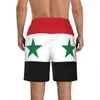 Pantaloni da spiaggia con bandiera della Siria da uomo estivi Pantaloncini da surf M-2XL Costumi da bagno in poliestere da corsa L5oO #