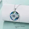 Pendant Necklaces Unique Fashion Round Crystal Blue Evil Eye Pendant Necklace for Women Good Luck Round Eye Necklace Birthday Party Jewelry GiftC24326
