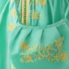 Abiti da spettacolo per ragazze con scollo a V verde musulmano a maniche lunghe Abiti da ragazza di fiori Abiti da compleanno/festa per ragazze Gonne per tutti i giorni Abbigliamento per bambini SZ 2-10 D326173