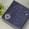 Luxe sieraden Precision Edition liefdesketting met volledige diamanten hartvorm, super mooie, elegante en sprankelende zirkonia