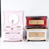 Speglar Ballerina Music Box Ballerina Jewelry Box For Girls Musical Jewelry Organizer Ballerina Windup Music Box With Lock and Mirror