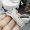 orologio in acciaio inossidabile vvs con pietre preziose, diamanti e moissanite