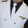 Terno piloto Colete Homens Fi Coreano Slim Fit Bordado Força Aérea Double Breasted Colete Homens Trabalho Uniforme Traje de Vôo Cosplay e3oA #