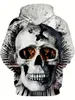 Felpa con cappuccio da uomo casual 3D Skull / Big Mouth Graphic Novità con tasca con coulisse Pullover con cappuccio Felpe per uomo x1Cz #