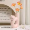 Filmer Letter Form Lovely Kitten Vase Harts Crafts Flower Pots Desk Decoration Flower Arrangement Cartoon Cat Vases Modern Home Decor