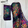 Ropa étnica Elegante Ramadán Gráfico Boho Estampado Cuello redondo Kaftan Maxi Abaya - Vestido modesto de manga corta para mujer Fiesta con cinturón
