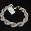 5Mm 7Mm 9Mm 11Mm Sterling Sier With Diamond Iced Out Moissanite VVS Rope Chain Necklace Hip Hop Cuban Bracelet